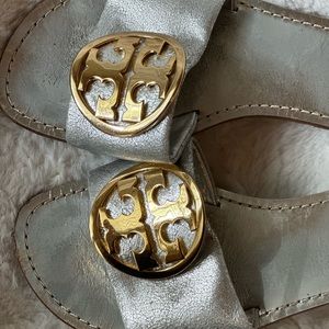 Tory Burch Gold and Silver sandals